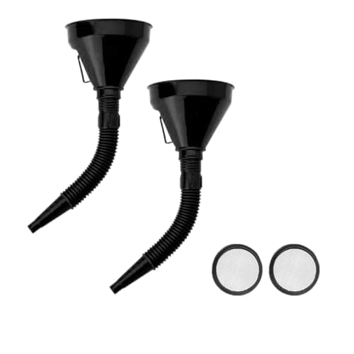 Best Automotive Funnels with Screen #3 from JOYCOURT Wide Mouth Oil Funnel with Handle, Automotive Flex Funnel with Flexible Spout Extension Nozzle Hose Mesh Screen Filter for Cars Motorcycles Engine Oil, Liquid, Diesel, Kerosene, Gasoline