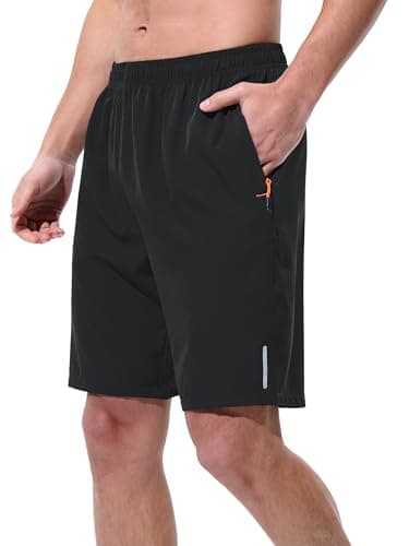 Best Moisture-Wicking Running Shorts #10 from UIQUR UIQUR Mens Athletic Shorts Running Shorts Quick Dry Workout Shorts 7"/ 9" Lightweight Gym Basketball Shorts Zipper Pockets Black M