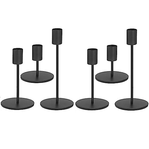 Best Black Candle Holders #7 from Anndason Anndason Set of 6 Black Candlestick Holders - Decorative for Home Decor, Wedding, Dining, Party, Anniversary