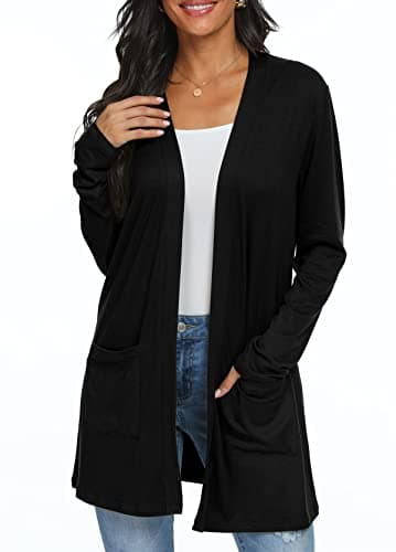 Best Cardigan for Women #1 from QIXING QIXING Womens Cardigan Long Sleeve with Pocketes Long Sleeve Casual Lightweight Open Front Cardigan
