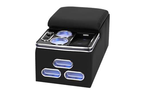 Best Center Consoles for Car #3 from Fengind Universal Center Console Armrest Organizer with Wireless Charging Phone Holder Cup, Truck Bench Seat Center Console, Rear Bench Seat Armrest Van, Car Minivan Truck,Center Console Armrest Organizer