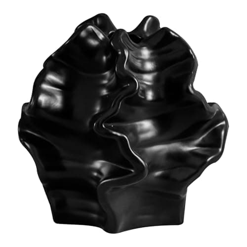 Best Black Vases #7 from TongyuHome Tongyu Home Ceramic Black Artistic Coral Vase, Wabi-Sabi Modern Decor Sculpture for Home, Unique Centerpiece for Living Room, Bedroom, Office