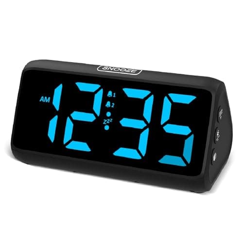 Best Digital Alarm Clocks #8 from Netzu Netzu Digital Alarm Clocks for Bedrooms, Loud Alarm Clock with Dual Alarms, Bold Digits, 5 Dimmers, 4 Volumes, Snooze, Bedside Clock for Deep Sleepers Kids Teens Seniors, Plug in Clock, Easy to Set