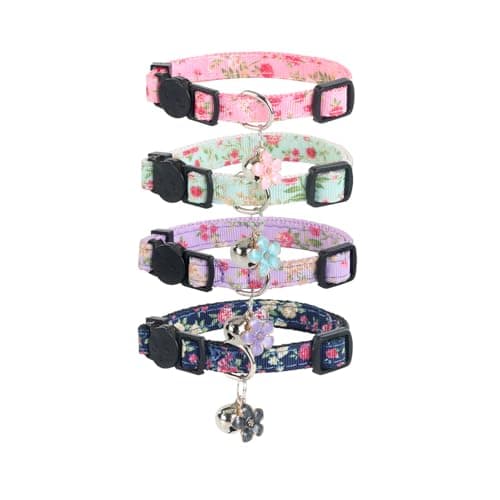 Best Cat Collars #6 from Yizepet Yizepet Cat Collars with Bells, Breakaway Kitten Collar, Cute Kitty Collar, Pet Supplies Accessories