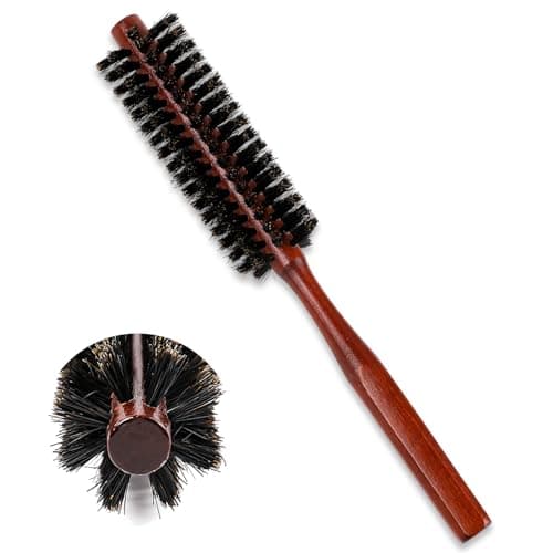 Best Round Hair Brushes #1 from Sliverdew Small Round Hair Brush for Thin or Short Hair, Natural Boar Bristle Hair Brush with Wooden Handle Mini Volumizing Roller Hairbrush for Women & Men Fine Hair Drying, Styling, Curling,Restore Hair Shine