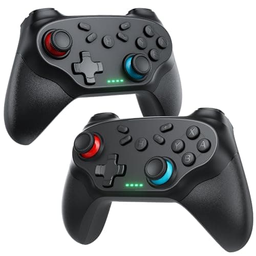 Best Wireless Controllers #4 from Nonbliep Nonbliep 2 Pack Wireless Controller for Nintendo Switch 2/1 Lite/OLED and PC, with Bluetooth, Turbo, Gyro Axis, Dual Vibration, and Screenshot, Compatible with Steam and Switch 2/1