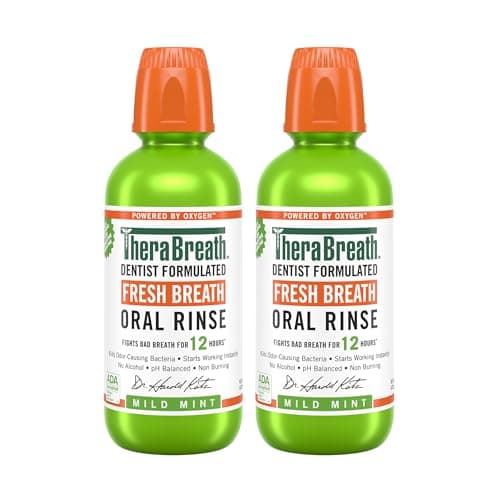 Best Mouthwashes #2 from The Breath Co. TheraBreath Fresh Breath Mouthwash, Mild Mint Flavor, Alcohol-Free, 16 Fl Oz (2-Pack)