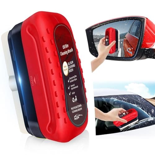 Best Oil Film Cleaning Brushes #9 from ESaure luseyfj Automotive Oil Film Cleaning Brush, Upgraded Antifog & Rainproof Glass Cleaning Board, Reusable Glass Oil Film Remover for Car Windows & Windshields (Red)