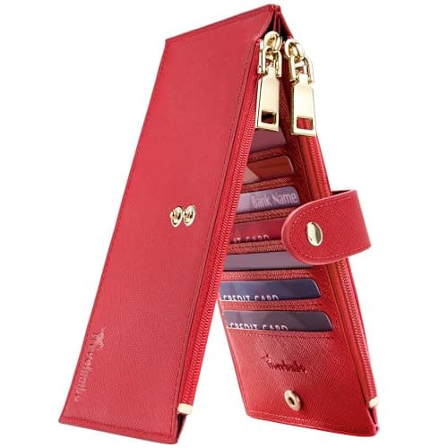 Best Red Wallets #6 from Travelambo Travelambo RFID Wallet Women Large Size Bifold Multi Card Wallet Case with Zipper Pocke Credit Card Holder for Women