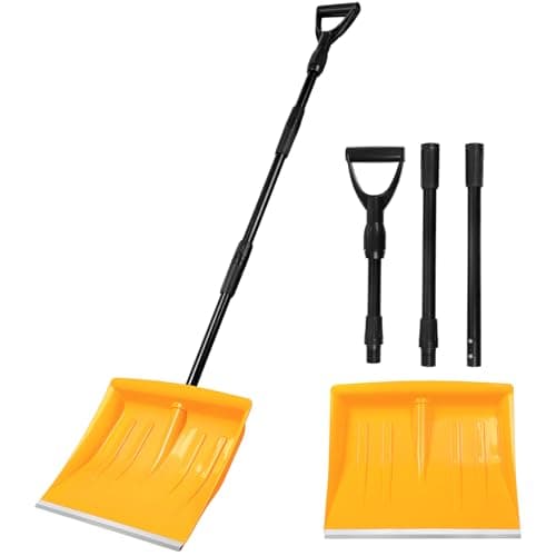 Best Snow Shovels #6 from TrueYee Snow Shovel for Driveway Stairs Decks Garage Snow Removal with Telescopic 52-59 inch Long Handle Lightweight Household Snow Shovel for Soft and Light Snow Removal (16 inch Wide)