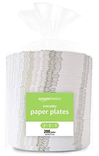 Best Plastic Plates #5 from Amazon Basics Amazon Basics Everyday Paper Plates, 8.62 Inch, Disposable, 200 Count