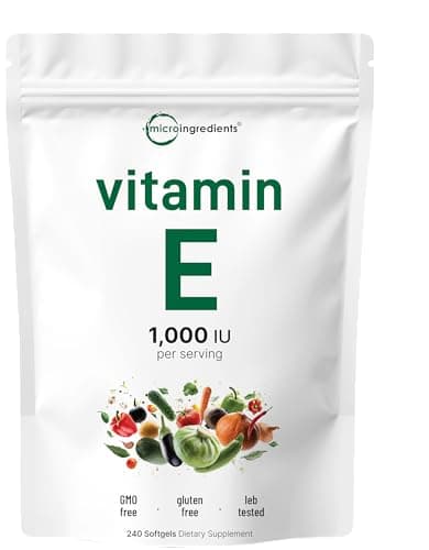 Best Vitamin E Capsules #8 from Micro Ingredients Micro Ingredients Vitamin E 1000 IU, 240 Softgels | Pure Vitamin E Oil Pills | Antioxidant Supplements for Skin and Face | Non-GMO, Gluten Free