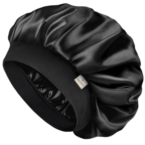 Best Silk Bonnet for Sleeping #10 from YANIBEST YANIBEST Silk Bonnet for Men Women Hair Bonnet for Sleeping Double Layer Satin Bonnets for Black Women Curly Hair Sleep Cap,Black