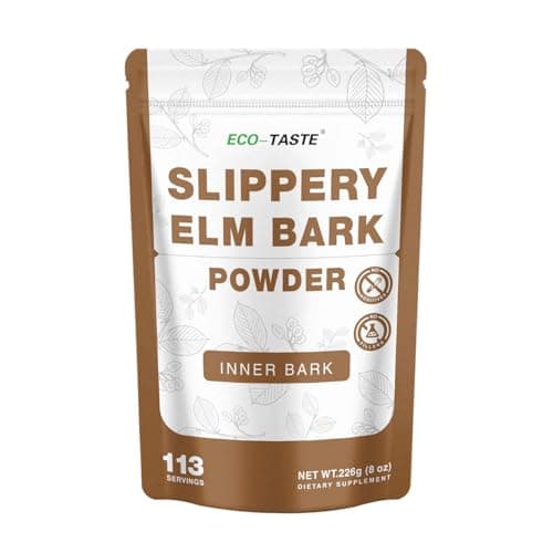 Best Slippery Elm Powders #10 from ECO-TASTE ECO-TASTE Slippery Elm Powder for Gut-Health, Pure Inner Slippery Bark Powder 2000mg per Serving, Vegetarian - 226 Grams