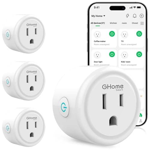 Best Smart Plugs with Wi-Fi Control #10 from GHome Smart GHome Smart Plug, WiFi Smart Plugs Work with Alexa and Google Home, Smart Outlet Timer with APP Remote Control, 2.4GHz Wi-Fi Only, No Hub Required, ETL FCC Listed