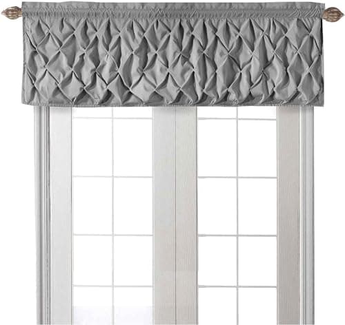 Best Window Curtains with Valance #9 from VCNY Home VCNY Home - Valance, Pintuck Curtain with Rod Pocket Top, Modern Home Décor (Carmen Grey, 60" x 20")