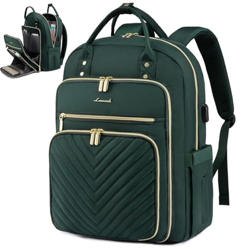 Best Green Backpacks #8 from LOVEVOOK LOVEVOOK 15.6 Inch Laptop Backpack for Women,Fashion Work Travel Backpack,Waterproof Day Pack Purse for Teacher Nurse Dark Green
