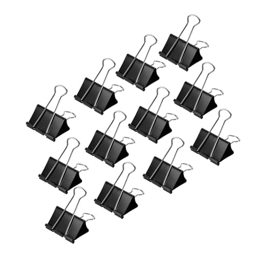 Best Binder Clips #2 from Amazon Basics Amazon Basics Sturdy Binder Clips for Office Use, 144 Count (12 Pack of 12), Small, 0.75 in, Black
