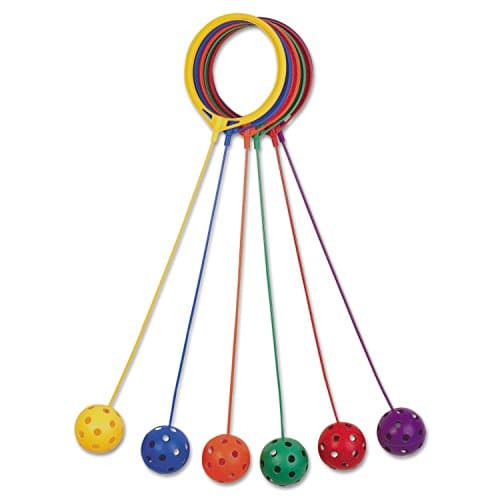 Best Ankle Skip Balls #6 from Champion Sports Champion Sports Skip Ball Ankle Toy for Kids, Pack of 6, Assorted Colors - Durable Hopper / Swingball Set with 18-Inch Cord, 5.5-Inch Diameter Ankle Ring - Fun Jumper and Exercise Equipment