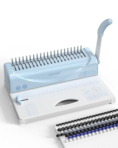Best Binding Machines #6 from MAKEASY MAKEASY Binding Machine, 21-Hole, 450 Sheets, Comb Binding Machines with 1 Box Comb Bindings Spines, Comb Binder for Letter Size, A4, A5 Paper