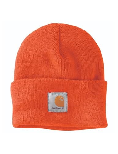 Best Hunting Clothes for Men #10 from Carhartt Carhartt Men's Knit Cuffed Beanie, Brite Orange, One Size