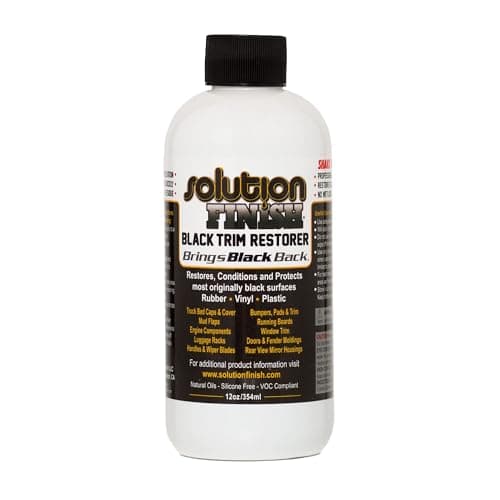 Best Plastic Restorers #9 from Solution Finish Solution Finish - Black Plastic & Vinyl Trim Restorer - Use for Car and Truck Detailing, No Wet Look, Instantly Revives Color to Trim, Bumpers, Mud Flaps, Etc., Black (12 oz)