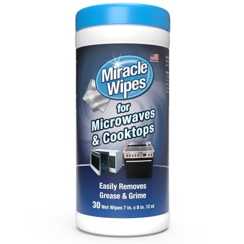 Best Microwave Cleaners #7 from MiracleWipes MiracleWipes for Microwaves and Cooktops, Easily Removes Food and Grime Buildup, Safe and Convenient Stove Top Cleaner, Great for Home and Kitchen Use - 30 Count