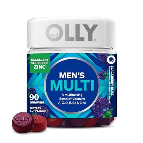 Best Vitamins for Men #9 from OLLY OLLY Men's Multivitamin Gummy, Vitamins A, C, D, E, B, Zinc, Blackberry Flavor, 45 Day Supply - 90 Count