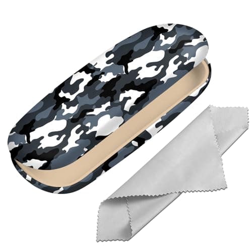 Best Kids Cases for Glasses #5 from BHAHB BHAHB Hard Shell Eyeglasses Case Protective Case for Glasses Eyeglass Holder Box with Cleaning Cloth for Boys Men Man Cute Amusing Animal Aesthetic Classic-Camouflage