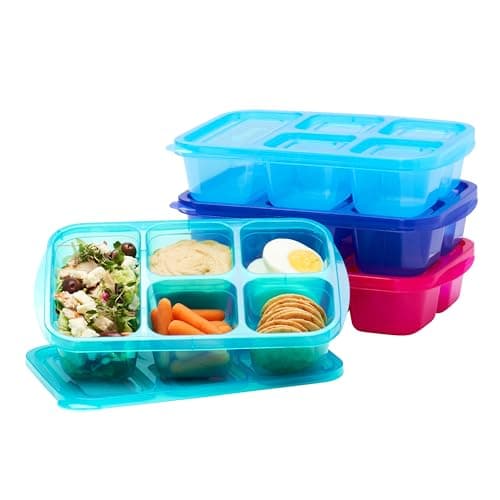 Best Snackle Boxes #1 from Bentgo Bentgo Easyboxes - Reusable 5-Compartment Food Containers, Stackable 8-Piece Set, 4 Trays & 4 Lids, BPA-Free Food Storage for Meal Prep, School, & Work; Lunch Boxes w/Patented Design (Jewel Brights)