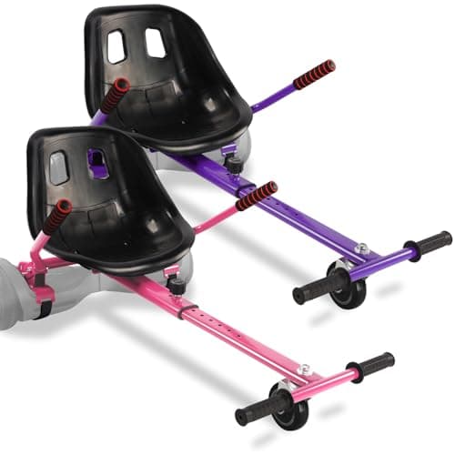 Best Purple hoverboards #10 from KKA KKA Hoverboard Seat Attachment Go-Kart Fits 6.5”/ 8”/ 10” Hoverboards, Hover Cart for Kids & Adults, Accessory for Self Balancing Scooter,Pink+Purple 2 Pack