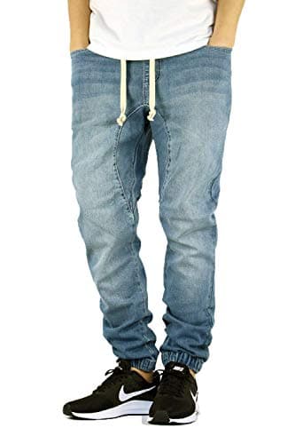 Best Denim Joggers for Men #1 from AIRNINE AIRNINE Men's Premium Twill Drop Crotch Jogger Pants S-5XL (Denim_Vintage, XX-Large)