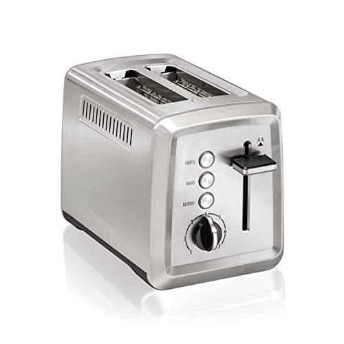 Best 2-Slice Toasters #7 from Hamilton Beach Hamilton Beach 2 Slice Toaster with Extra-Wide Slots, Bagel Setting, Toast Boost, Slide-Out Crumb Tray, Auto-Shutoff & Cancel Button, Defrost Function, Stainless Steel (22794)