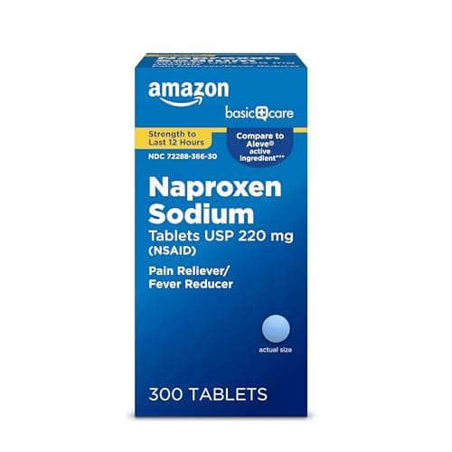 Best Pain Relief Pills #3 from Amazon Basic Care Amazon Basic Care Naproxen Sodium Tablets 220 mg, Pain Reliever/Fever Reducer (NSAID), Muscular Aches, Backache, Headache, Toothache, Minor Arthritis Pain Relief & More, 300 Count (Packaging may vary)
