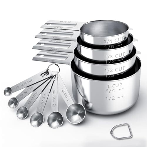 Best Measuring Cups #6 from TILUCK TILUCK Stainless Steel Measuring Cups & Spoons Set, Cups and Spoons,Kitchen Gadgets for Cooking & Baking (10)