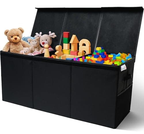 Best Toy Box with Lids #9 from SoftOwl SoftOwl Extra Large Toy Storage Organizer with Lid - Sturdy, Collapsible Toy Chest Storage Box Design - Toys Bin with Dividers for Kids, Nursery, Bedroom, Playroom 37"x16"x14"