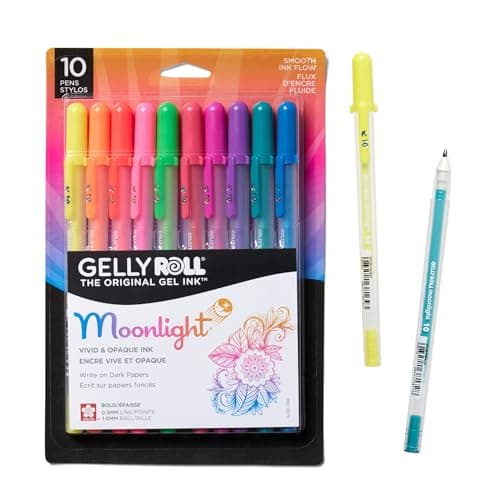 Best Gel Pens for Art #9 from SAKURA SAKURA Gelly Roll Moonlight Gel Pen Set, Bold Tip, Opaque Colors, 10 PK 38176