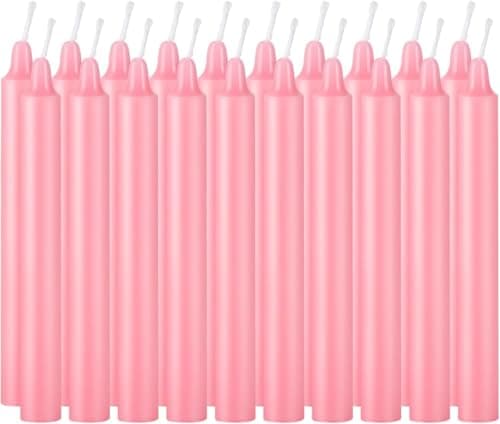 Best Pink Candles #7 from pliadvbu Set of 20, 4 Inch Tall Unscented Rituals Candles for Altar Meditation Supplies RitualsTaper Candle (Pink, Set of 20)
