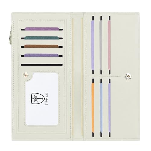 Best White Wallets #3 from Tipmile Tipmile Ultra Slim Wallet for Women Bifold Leather RFID Blocking Credit Card Holder Ladies Womens Wallet with Zip Pocket, White