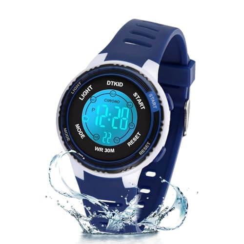 Best Digital Watches for Kids #9 from DTKID DTKID Digital Kids Watch 30 M Waterproof, 7 Color Lights Time Teaching Watch Easy to Read for Girls Boy 5-16