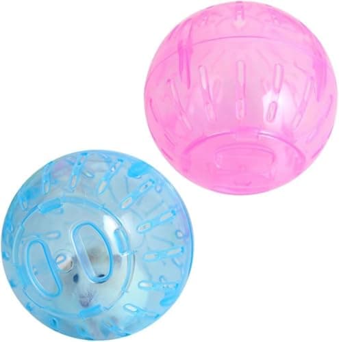 Best Hamster Balls #9 from Fansoftiks 2Pcs Hamster Balls Dwarf Hamster Exercise Balls Running Wheel Gerbil Toys, Small Animals, Small Pet Supplies(Blue and Pink)