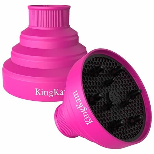 Best Diffuser Dryers #3 from KingKam Collapsible Silicone Hair Dryer Diffuser - Travel and Easy Storage - Fit Most Hair Dryers with Nozzle Diameter D-1.575Inch to 1.968 Inch (4-5cm) - Pink