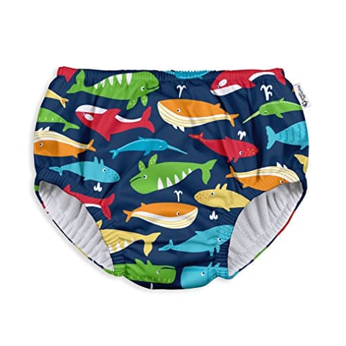 Best Reusable Swim Diapers #2 from Green Sprouts green sprouts baby boys Pull-up Reusable Absorbent Swimsuit and Toddler Swim Diaper, Navy Whale League, 24 Months US