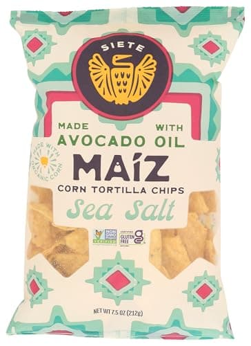 Best Corn Chips #7 from Siete Siete Family Foods, Chips Tortilla Corn Sea Salt Maiz Yellow White, 7.5 Ounce