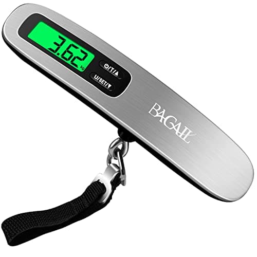 Best Luggage Scales #9 from BAGAIL BAGAIL Digital Luggage Scale,110lbs Hanging Baggage Scale with Backlit LCD Display,Portable Suitcase Weighing Scale,Travel Luggage Weight Scale with Hook,Strong Straps for Travelers(Silver)