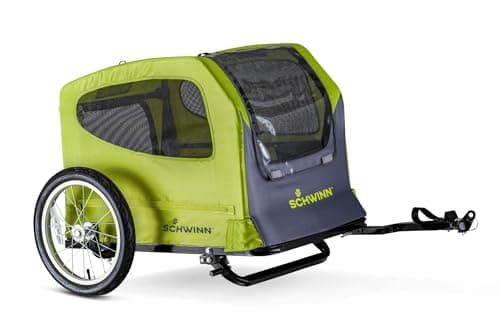 Best Bike Trailers for Dogs #9 from Schwinn Schwinn Rascal Bike Pet Trailer, For Small and Large Dogs, Tow with Bicycle, Large (Up to 100lbs), Green
