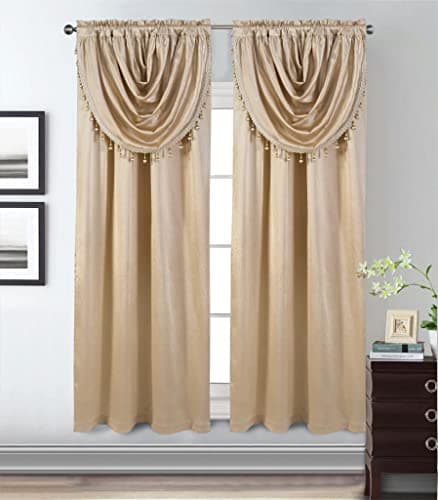 Best Window Curtains with Valance #3 from GLORY RUGS GLORY RUGS Window Panel with Attached Valance Curtain Bedroom Living Room Dining 42"X84" Cream