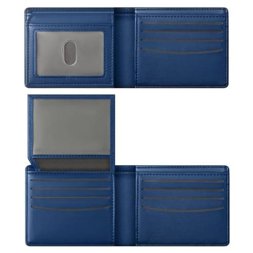 Best Blue Wallets #5 from GNDR GNDR Wallet For Men RFID Blocking Blue Wallets Bifold Faux Leather Card Holder Front Pocket Mens Accessories With Gift Box