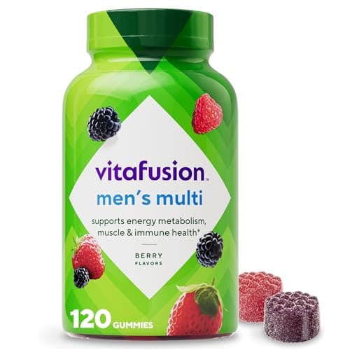 Best Vitamins for Men #5 from Vitafusion vitafusion Adult Gummy Vitamin Supplement for Men, Berry Flavored, A, C, D, E, B6, B12, Daily, 120 Count, 60 Day Supply