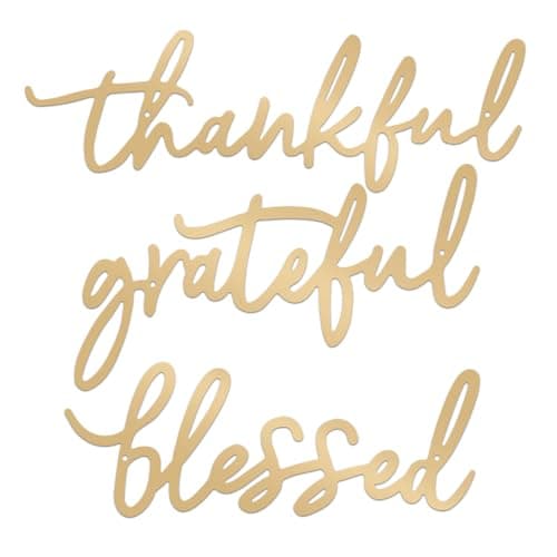 Best Gold Home Decors #4 from ESTART ESTART Thankful Grateful Blessed Letter Sign Metal Wall Decor, 3 Piece Gold Letters Wall Art for Bathroom Bedroom Metal Words Wall Decor for Home Decor (Gold)